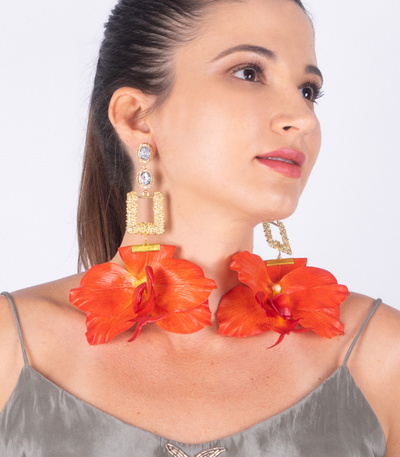 Diamonte orchid earrings oversized_Klungsee_8