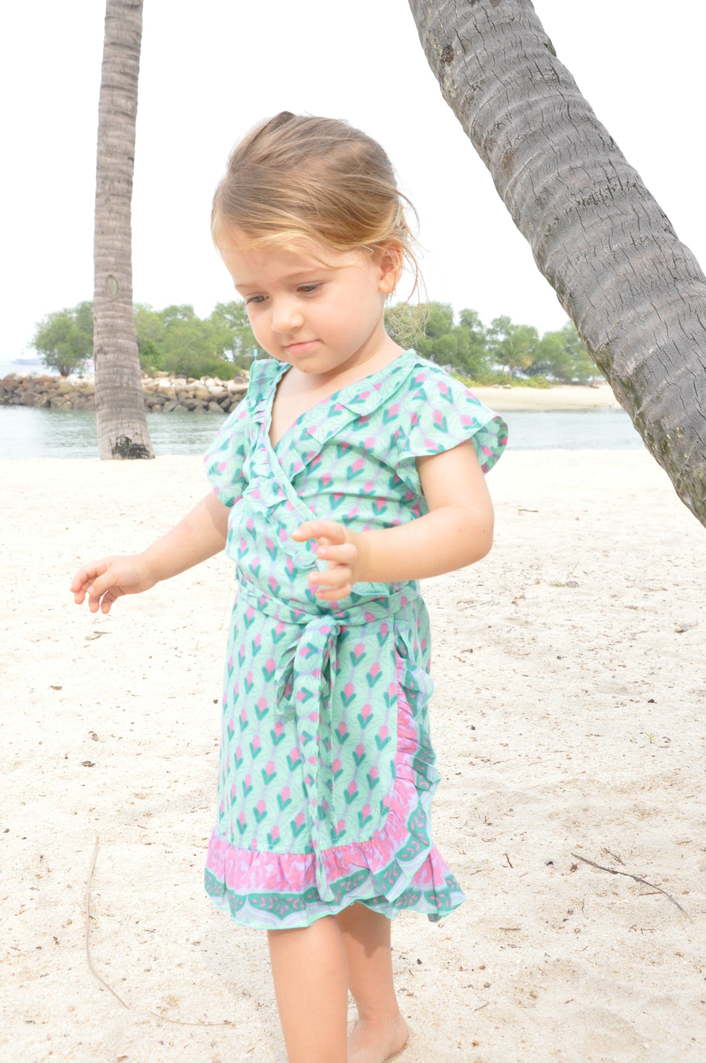 Short Ruffle Wrap Dress for Girls